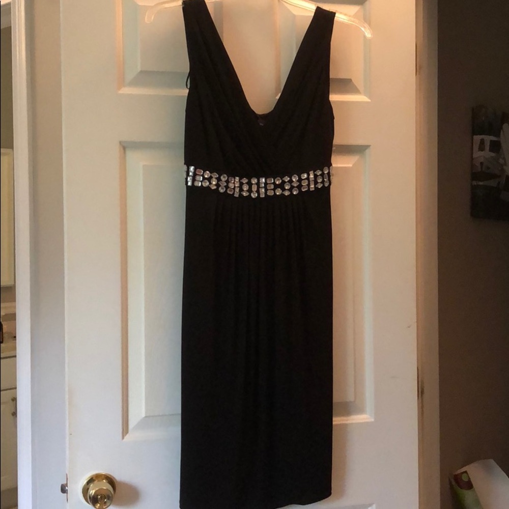 Black cocktail dress with jewel accents size 10